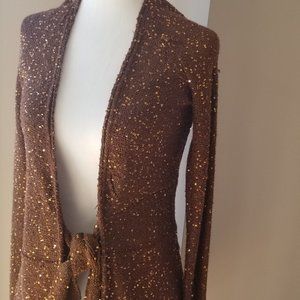 Sweater - brown/copper/gold cardigan